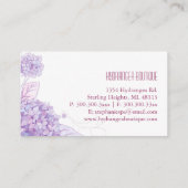 Elegant hortensia monogram visitekaartje (Achterkant)