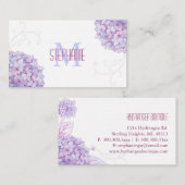 Elegant hortensia monogram visitekaartje (Voorkant / Achterkant)