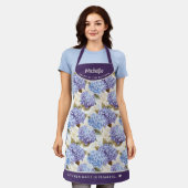 Elegant  hortensia patroon schort (Gedragen)