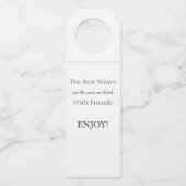 Elegant Hostess Gift Wine Fles Hanger (Achterkant)