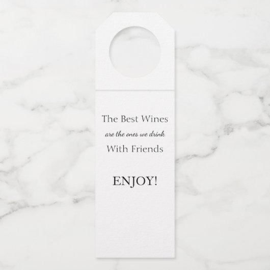 Elegant Hostess Gift Wine Fles Hanger (Achterkant)