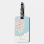 Elegant Hot Air Ballon Bagagelabel reizen (Achterkant verticaal)