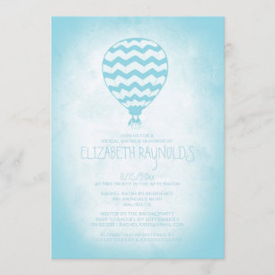 Elegant Hot Air Ballon Bridal Shower-uitnodigingen Kaart