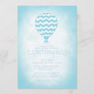 Elegant Hot Air Ballon Bridal Shower-uitnodigingen Kaart