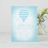 Elegant Hot Air Ballon Wedding Invitations Kaart (Staand voorkant)