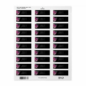 Elegant Hot Pink & Black Floral Script Weddenschap Etiket (Full Sheet)