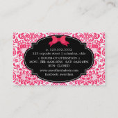Elegant Hot Pink Damask Roze Cake Diamond Bakery Visitekaartje (Achterkant)