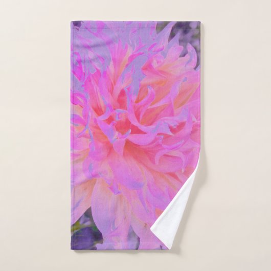 Elegant Hot Pink en Magenta Decorative Dahlia Bad Handdoek (Handdoek)