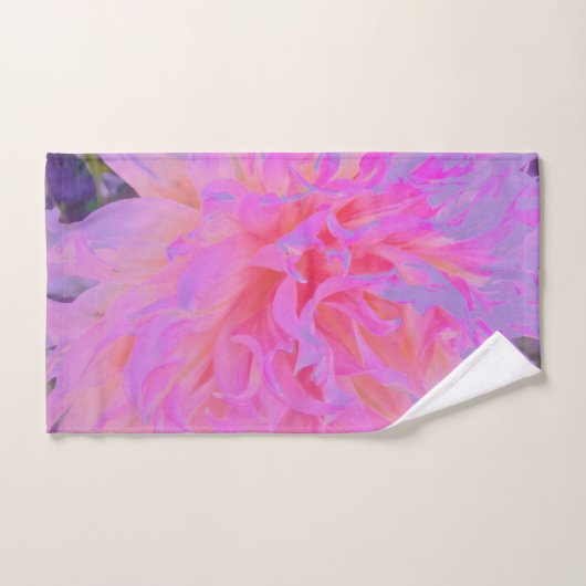 Elegant Hot Pink en Magenta Decorative Dahlia Bad Handdoek (Handdoek)