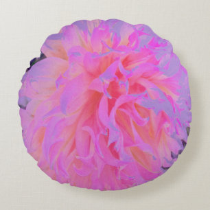 Elegant Hot Pink en Magenta Decorative Dahlia Rond Kussen