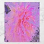 Elegant Hot Pink en Magenta Decorative Dahlia Wijn Etiket (Enkel label)