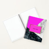 Elegant Hot Pink en Marble Sketch Book Notitieboek (Binnen)