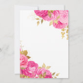 Elegant Hot Pink Floral Quinceanera Save The Date (Achterkant)