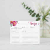 Elegant Hot Pink Floral Recept Vrijgezellenfeest Informatiekaartje (Staand voorkant)