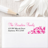 Elegant Hot Pink Flourish Bat Mitzvah Etiket (Insitu)