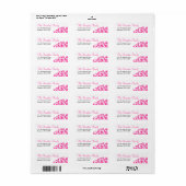 Elegant Hot Pink Flourish Bat Mitzvah Etiket (Full Sheet)