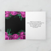 Elegant Hot Pink Flowers Birthday Party Bedankkaart (Binnen)