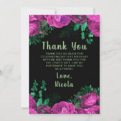 Elegant Hot Pink Flowers Birthday Party Bedankkaart (Voorkant)