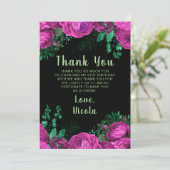 Elegant Hot Pink Flowers Birthday Party Bedankkaart (Staand voorkant)