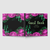 Elegant Hot Pink Flowers Birthday Party Gastenboek (Volledig)