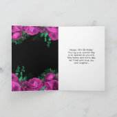 Elegant Hot Pink Flowers Sweet Sixteen Kaart (Binnen)