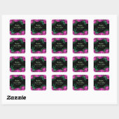 Elegant Hot Pink Flowers Sweet Sixteen Vierkante Sticker (Vel)
