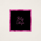 Elegant Hot Pink Folie en zwart Visitekaartje (Voorkant)