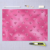 Elegant Hot Pink Glitter Diamonds Patroon Tissuepapier (Craft)