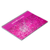 Elegant Hot Pink Glitter Patroon Notitieboek (Linkerzijde)