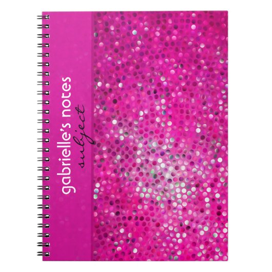 Elegant Hot Pink Glitter Patroon Notitieboek (Voorkant)