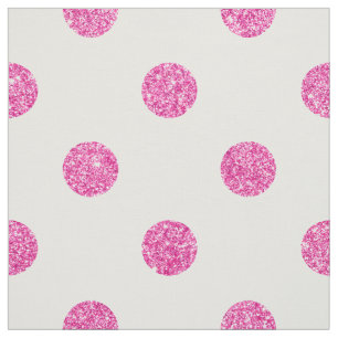 Elegant Hot Pink Glitter Polka Dots Patroon Stof