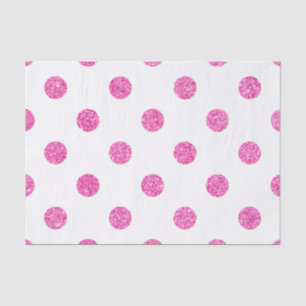 Elegant Hot Pink Glitter Polka Dots Patroon Tissuepapier