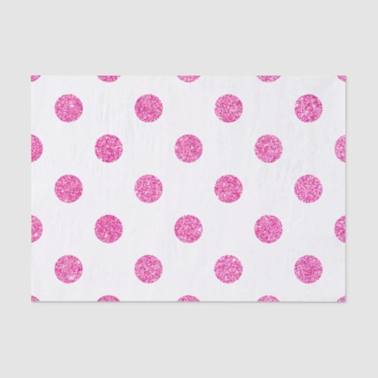 Elegant Hot Pink Glitter Polka Dots Patroon Tissuepapier (Voorkant)
