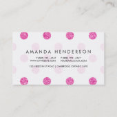Elegant Hot Pink Glitter Polka Dots Patroon Visitekaartje (Achterkant)