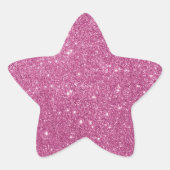 Elegant Hot Pink Glitter Star Sticker (Voorkant)