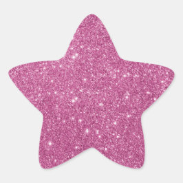 Elegant Hot Pink Glitter Star Sticker