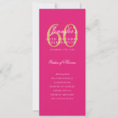 Elegant Hot Pink Gold 60e Verjaardag Programma Men (Voorkant)