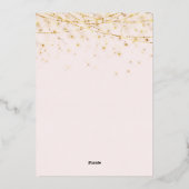 Elegant Hot Pink Gold Ornaments Kerstfeest Folie Uitnodiging (Achterkant)