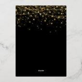 Elegant Hot Pink Gold Ornaments Kerstfeest Folie Uitnodiging (Achterkant)