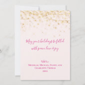 Elegant Hot Pink Gold Ornaments-kerstkaart (Achterkant)