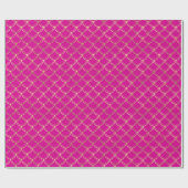 Elegant Hot Pink Gold Scallop Patroon  Cadeaupapier (Vlak)