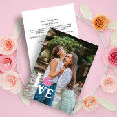 Elegant Hot Pink Heart Foto Fancy Love Weddenschap Save The Date