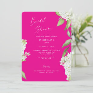 Elegant Hot Pink Hydrangea Vrijgezellenfeest Kaart