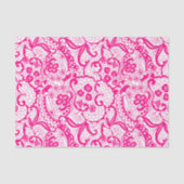Elegant Hot Pink Lace Patroon Weefsel Papier (Voorkant)