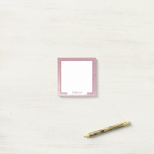 Elegant Hot Pink Lavendel Metallic Shine Post-it® Notes (Op bureau)
