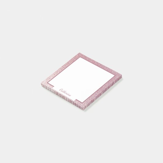 Elegant Hot Pink Lavendel Metallic Shine Post-it® Notes (Schuin)