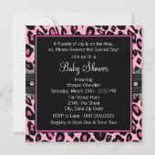 Elegant Hot Pink Leopard Baby shower Kaart (Achterkant)