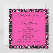 Elegant Hot Pink Leopard Baby shower Kaart (Achterkant)