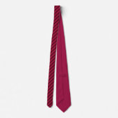 Elegant hot pink &maroon stripes groomsmen wedding stropdas (Achterkant)