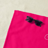 Elegant Hot Pink Naam Monogram Beach Towel Strandlaken (In situ)